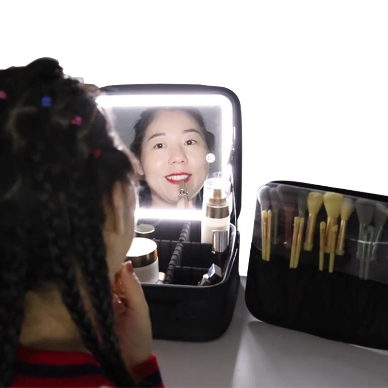 Petite trousse de maquillage avec miroir lumineux sur quatre côtés - SK2301D 1