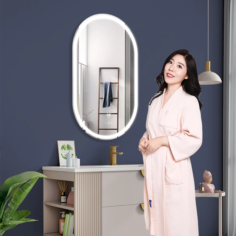 Miroir de salle de bain de luxe ovale avec lumière LED Espelho Grande | WYY-SK003B 1