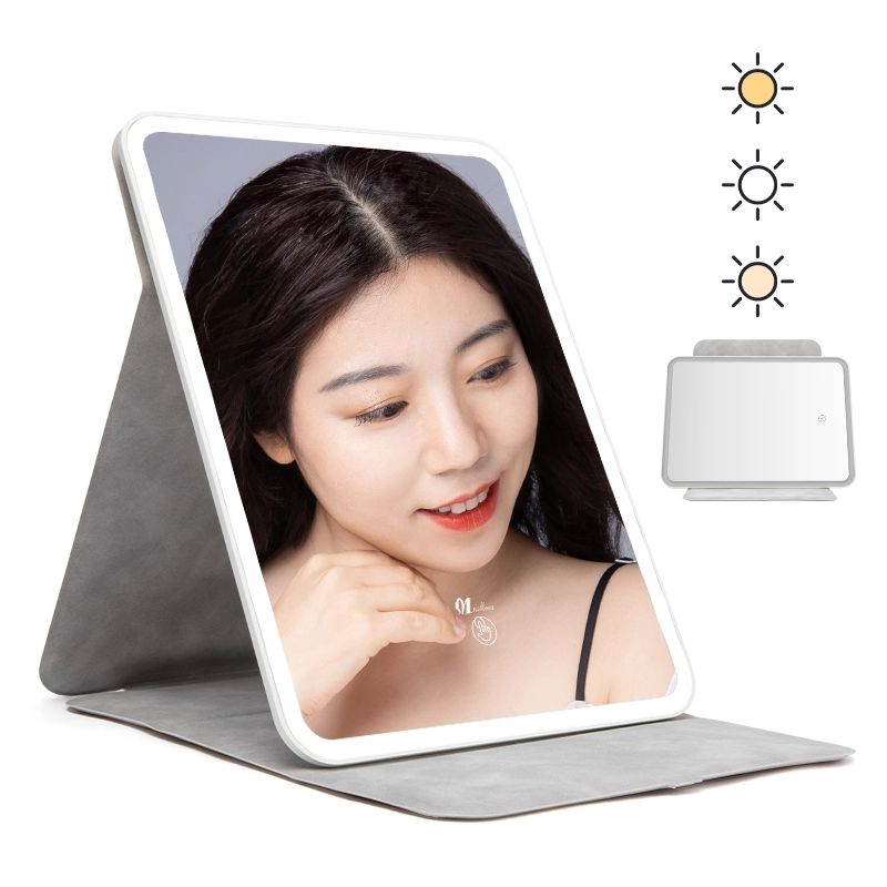 Newest PU leather foldable makeup mirror 1