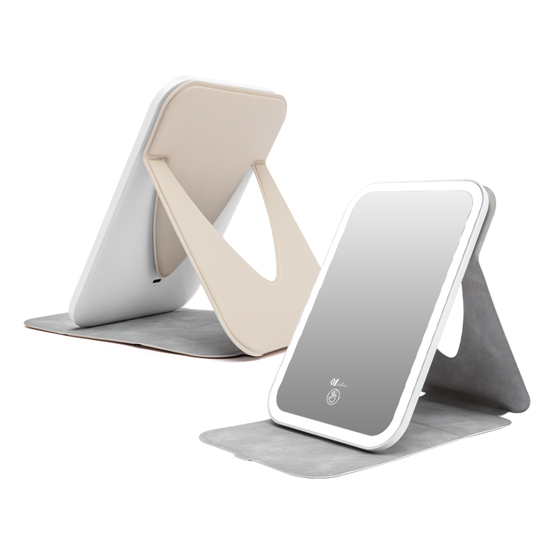 Newest PU leather foldable makeup mirror 5
