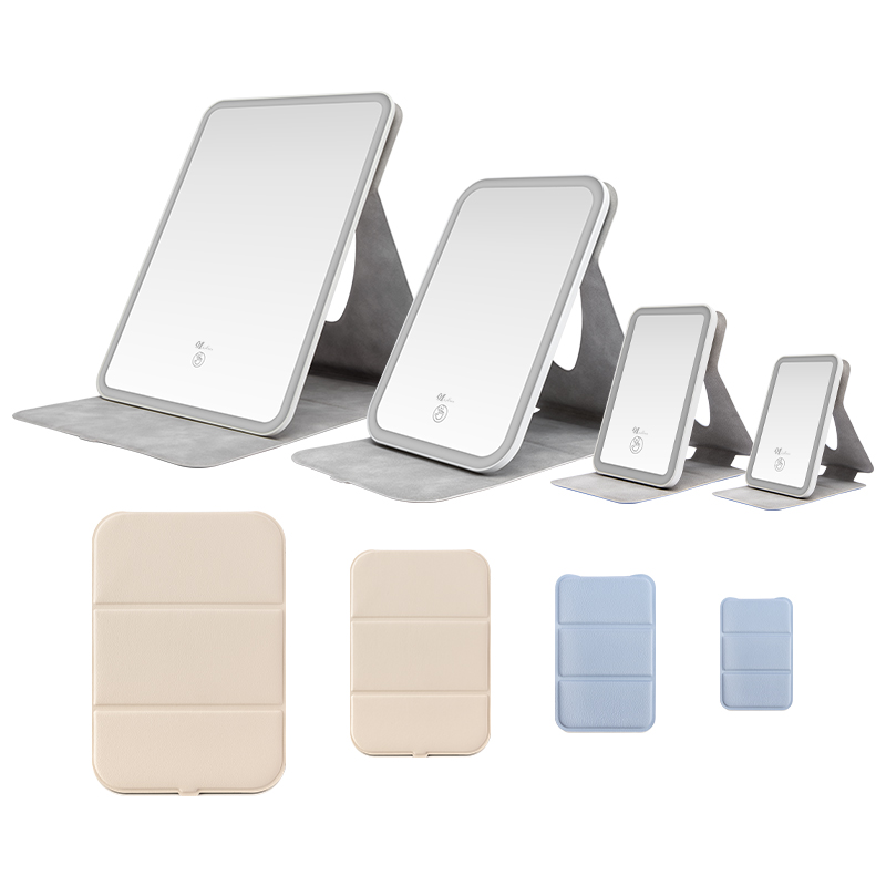 Newest PU leather foldable makeup mirror 4