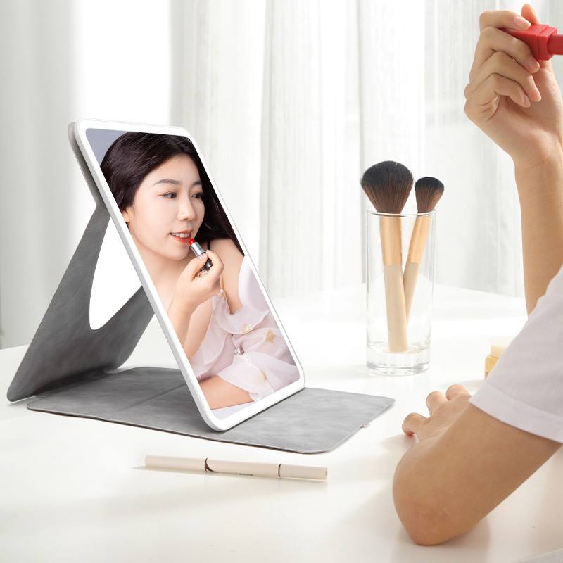 Newest PU leather foldable makeup mirror 2