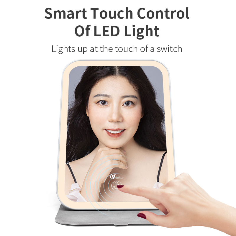 Newest PU leather foldable makeup mirror 6