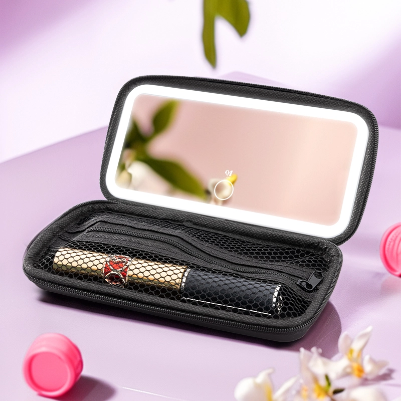 Trousse de maquillage de voyage avec miroir éclairé 1