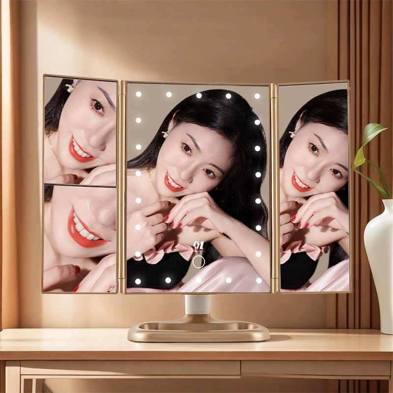 Trifold Vanity Makeup Mirrors With Lights 1