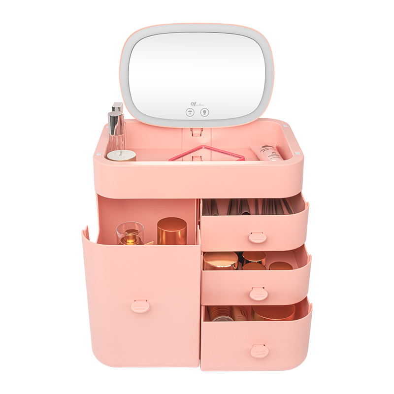 Makeup Storage Box with Mirror 4