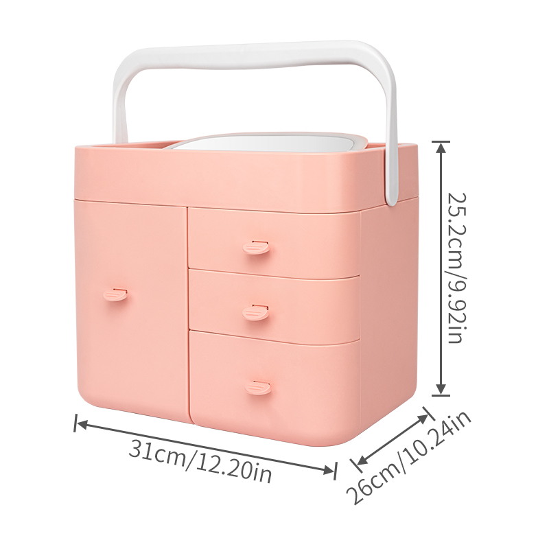 Makeup Storage Box with Mirror 8