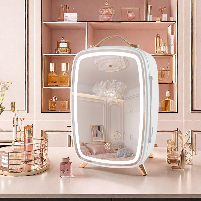 Compact Mini Cosmetic Fridge With Mirror Led Light 1