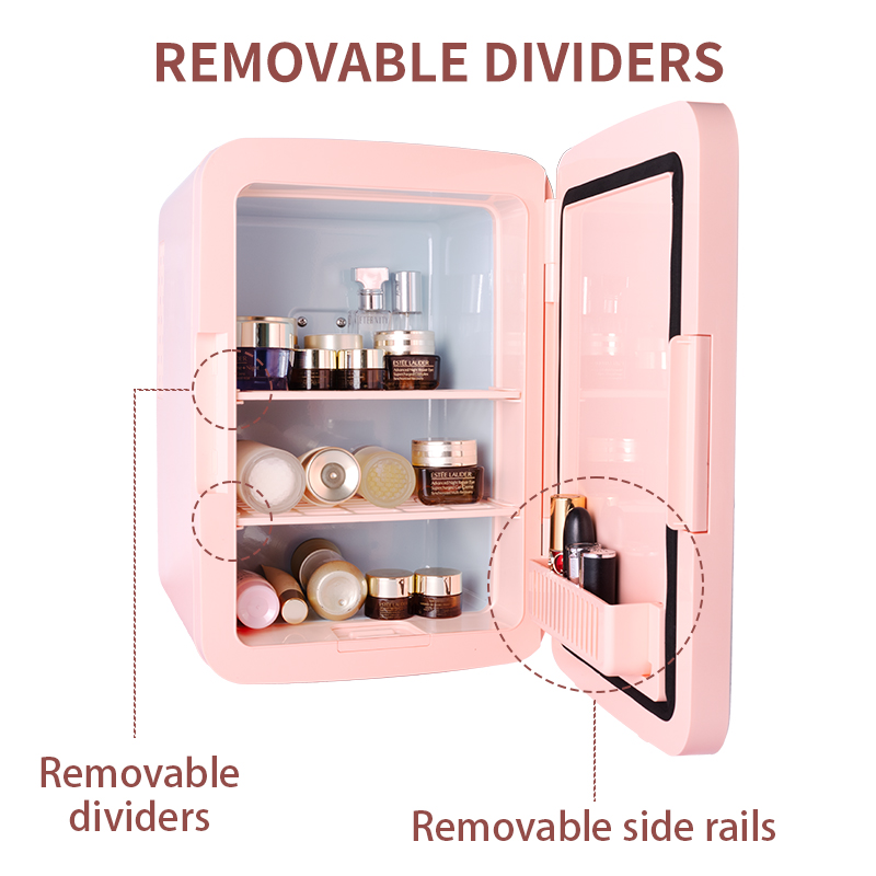 Réfrigérateur de soins de la peau avec miroir de maquillage LED 5
