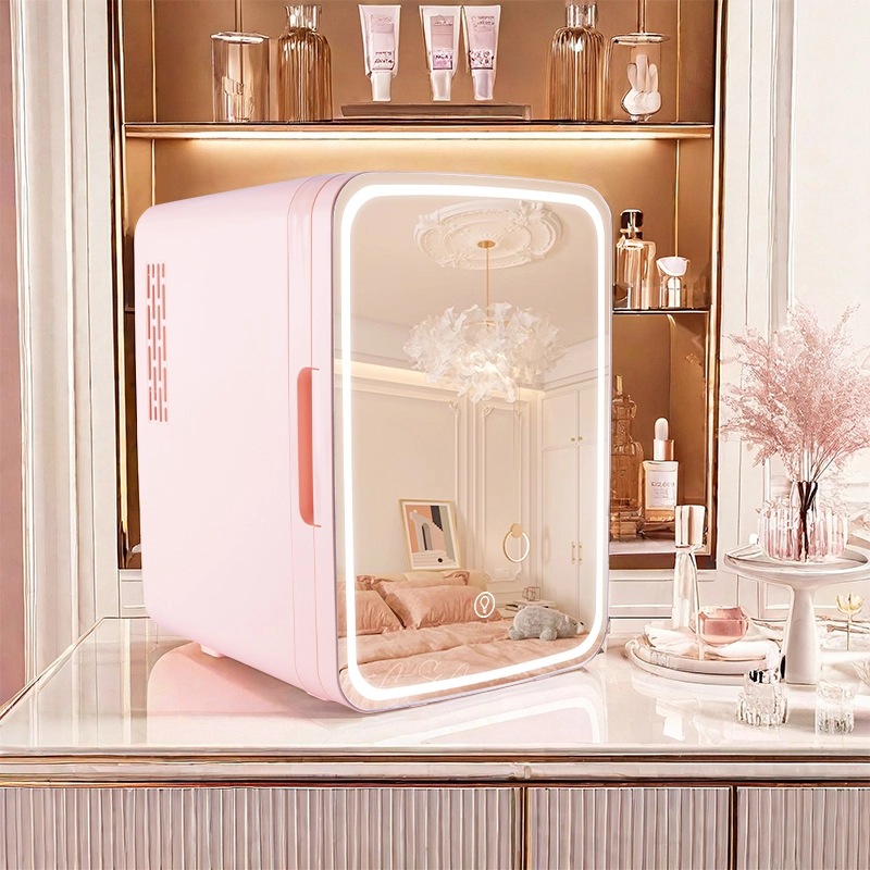 Skincare Fridge with LED Makeup Mirror 1