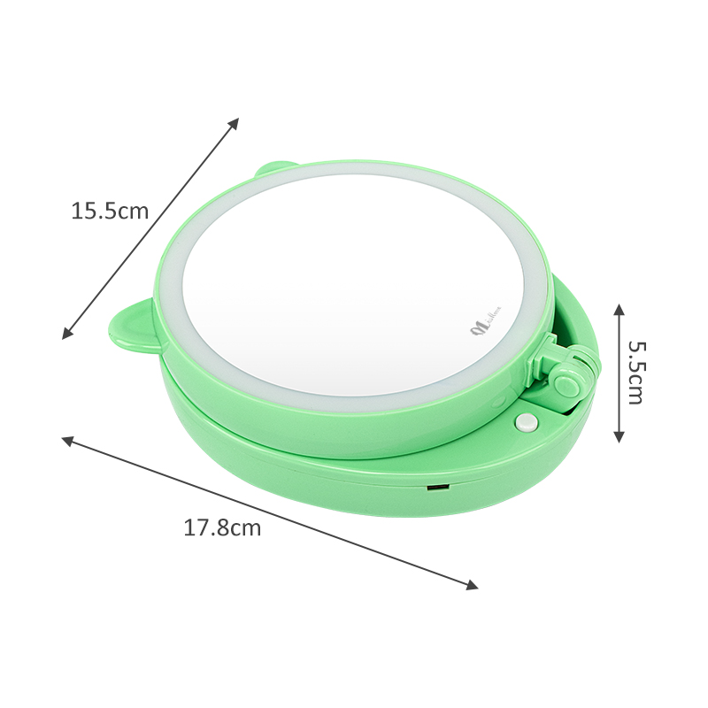 LED folding double-sided makeup mirror with wireless charging 8