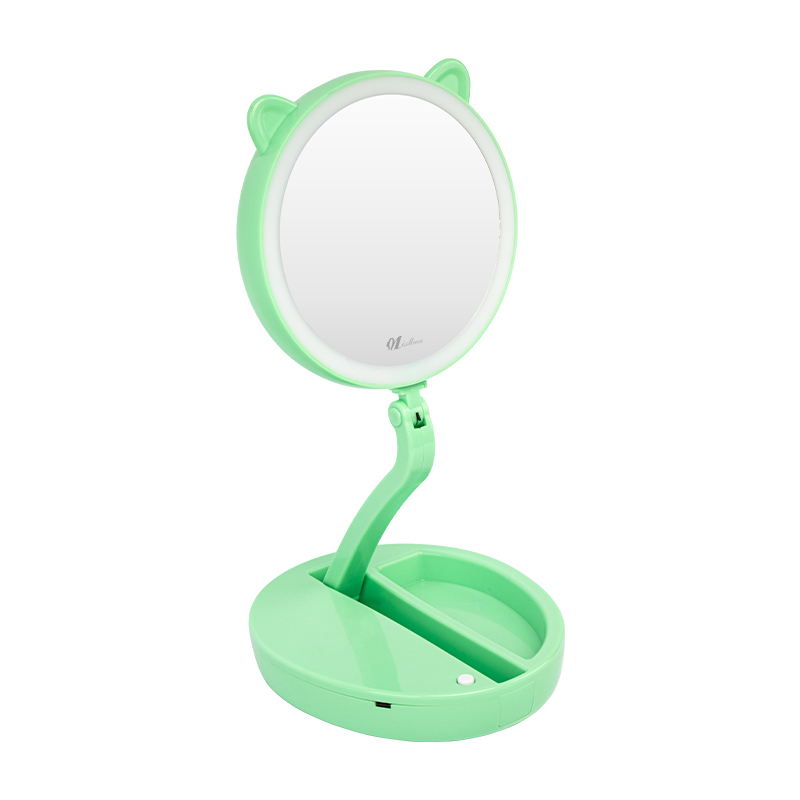 LED folding double-sided makeup mirror with wireless charging 4