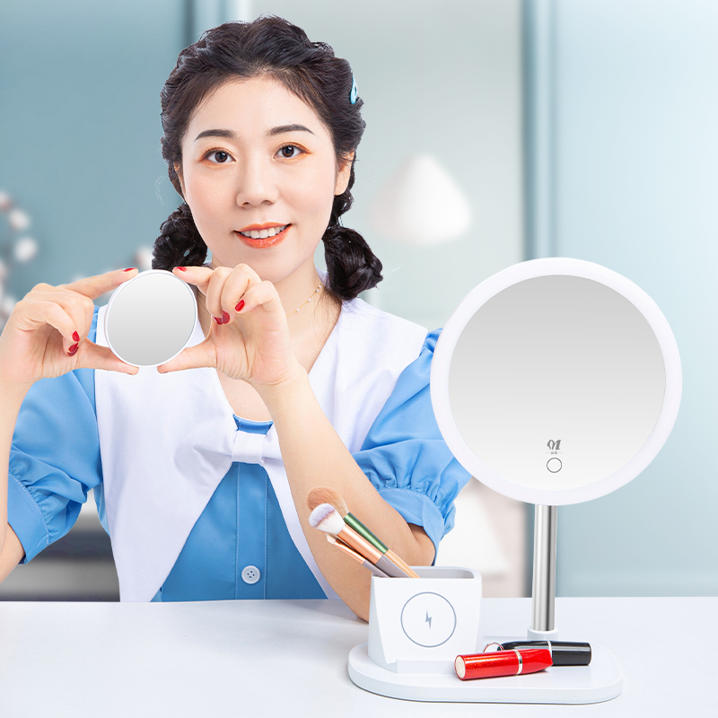 LED Vanity Mirror with Qi Wireless Charging 1