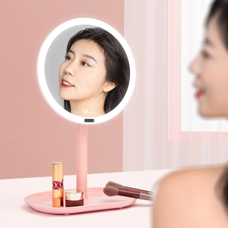 Smart human body sensing desktop makeup mirror with light 1