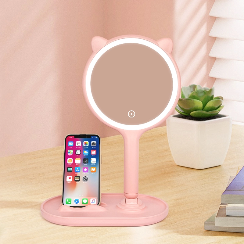 Desktop makeup mirror can be held in hand 1
