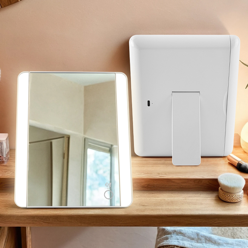 Retractable Mirror - Front and Back View with Stand