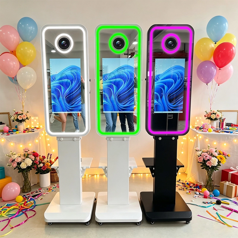 Borne photo interactive avec écran tactile pour centres commerciaux, magasins et événements 1
