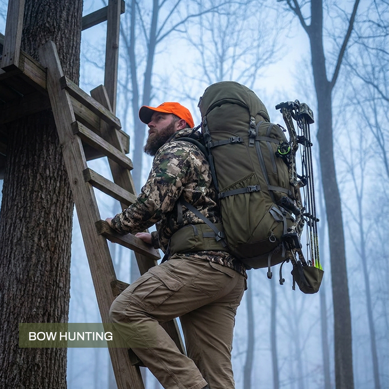 GAF 85L 500D Nylon Hunting Backpack with Ultralight Carbon Fiber External Frame 905-051 Bow Rifle Carrier Pack 5