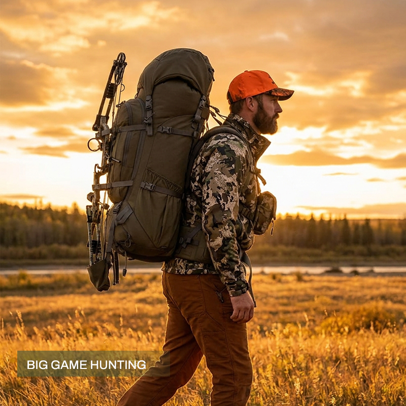 GAF 85L 500D Nylon Hunting Backpack with Ultralight Carbon Fiber External Frame 905-051 Bow Rifle Carrier Pack 4