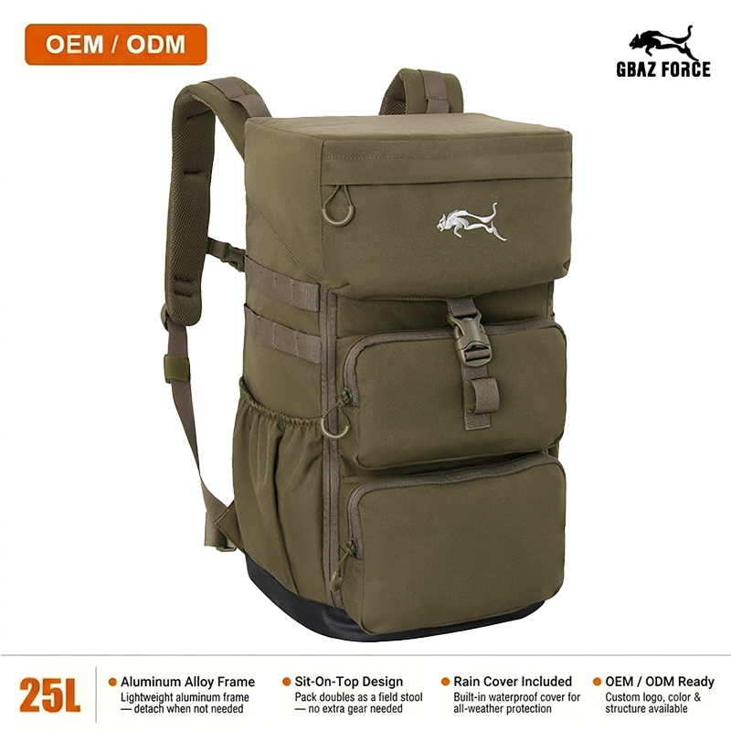 Batoh na lovecké křeslo GAF 25L 500D Nylon s odnímatelným skládacím hliníkovým rámem a zipy YKK 2