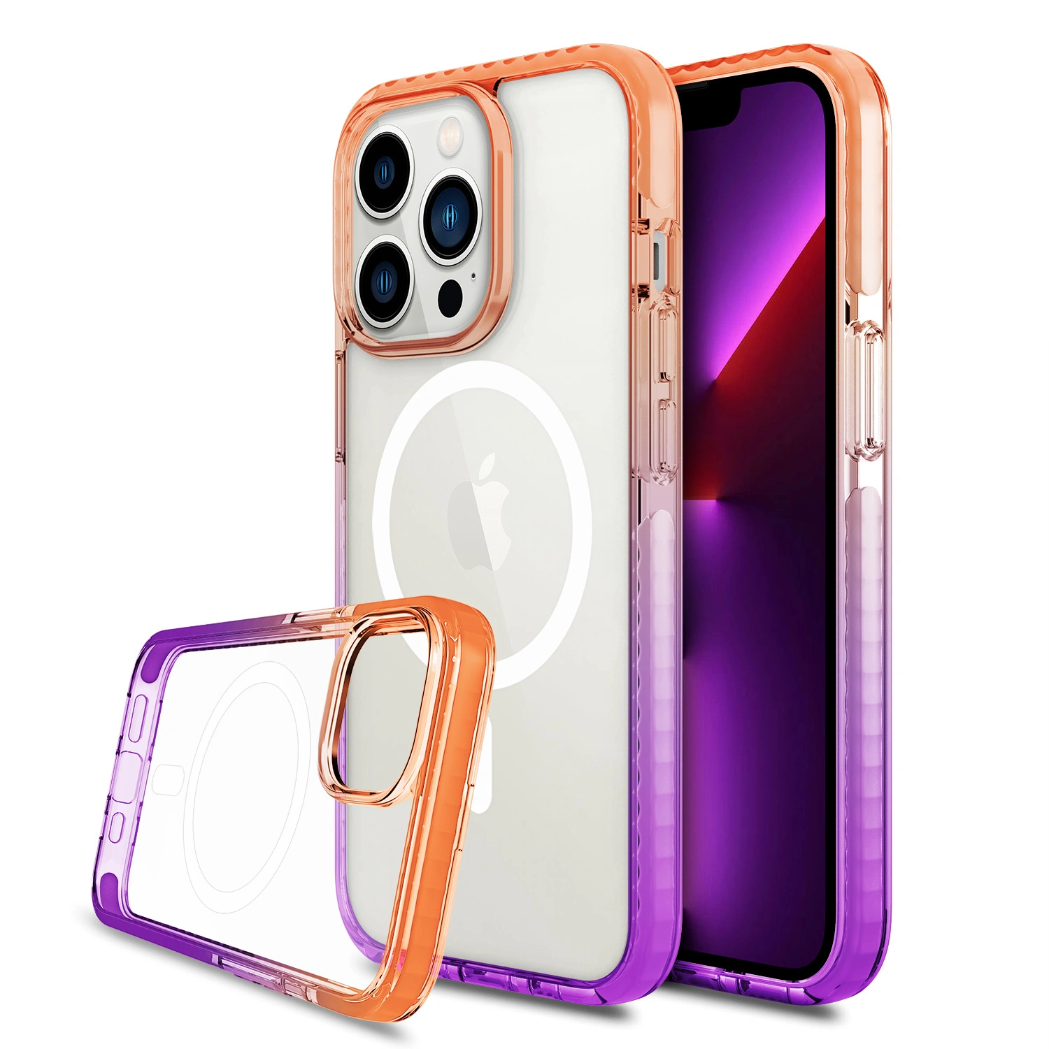 Transparente Telefonrückseite aus TPU+TPE+PC+Magsafe - - 2
