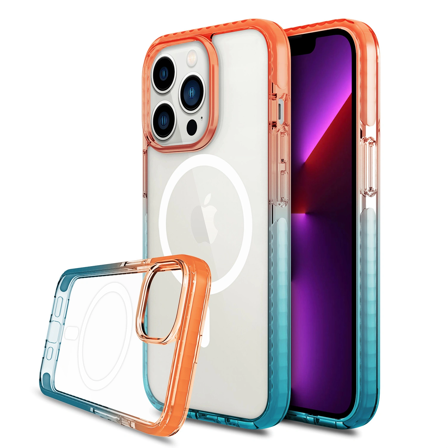 Transparente Telefonrückseite aus TPU+TPE+PC+Magsafe - - 3