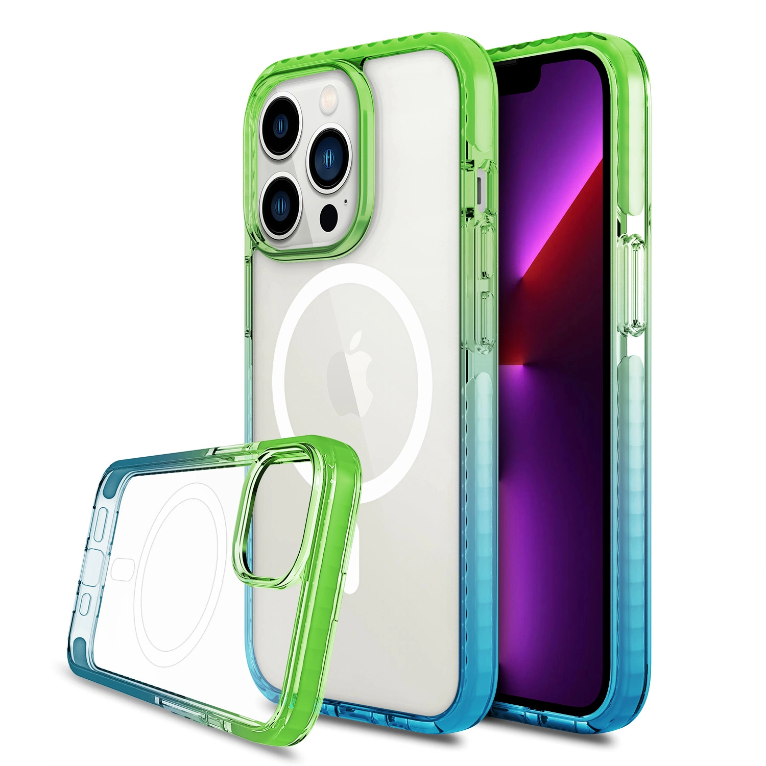 Transparente Telefonrückseite aus TPU+TPE+PC+Magsafe - - 4