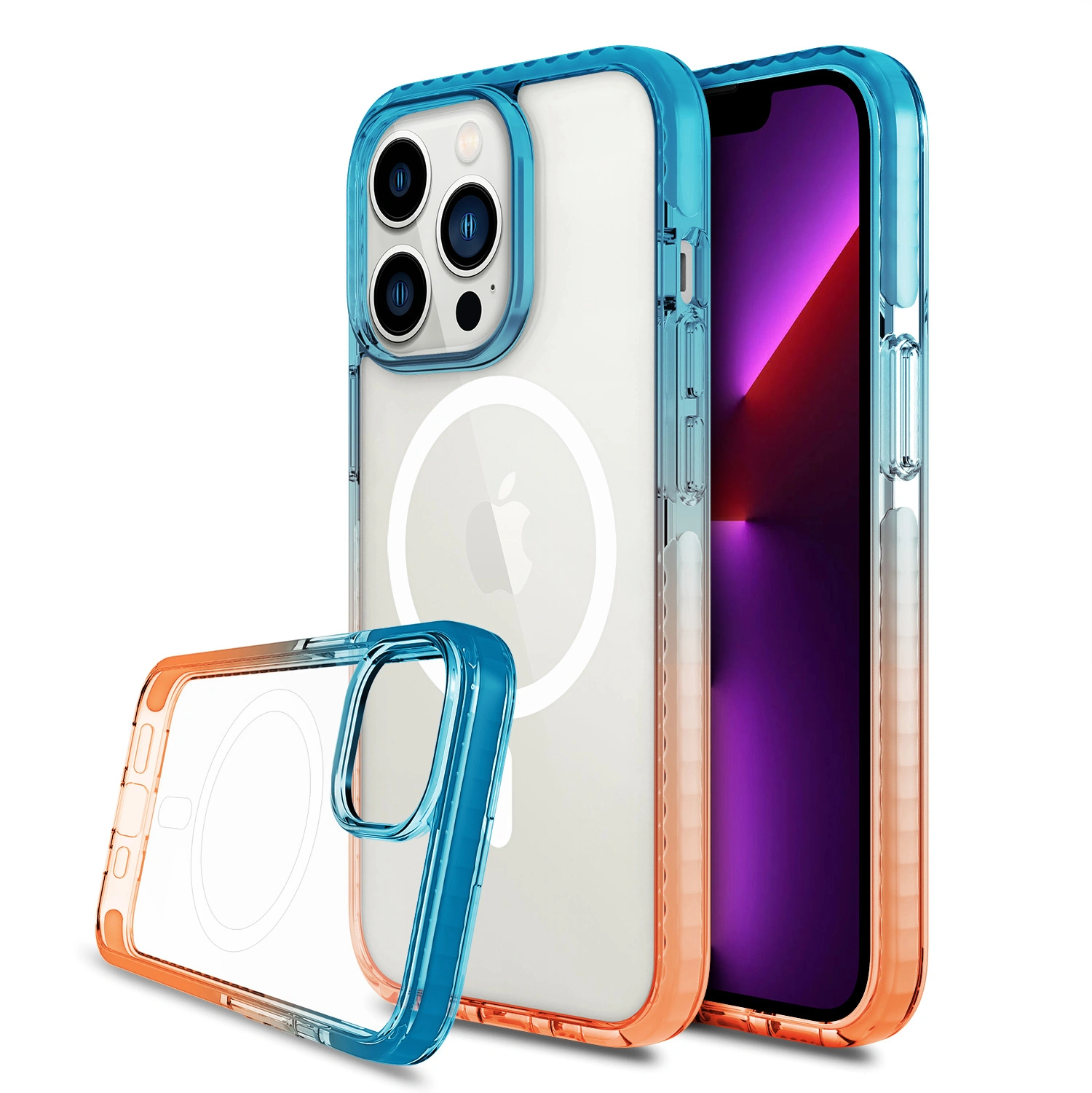 Transparente Telefonrückseite aus TPU+TPE+PC+Magsafe - - 5