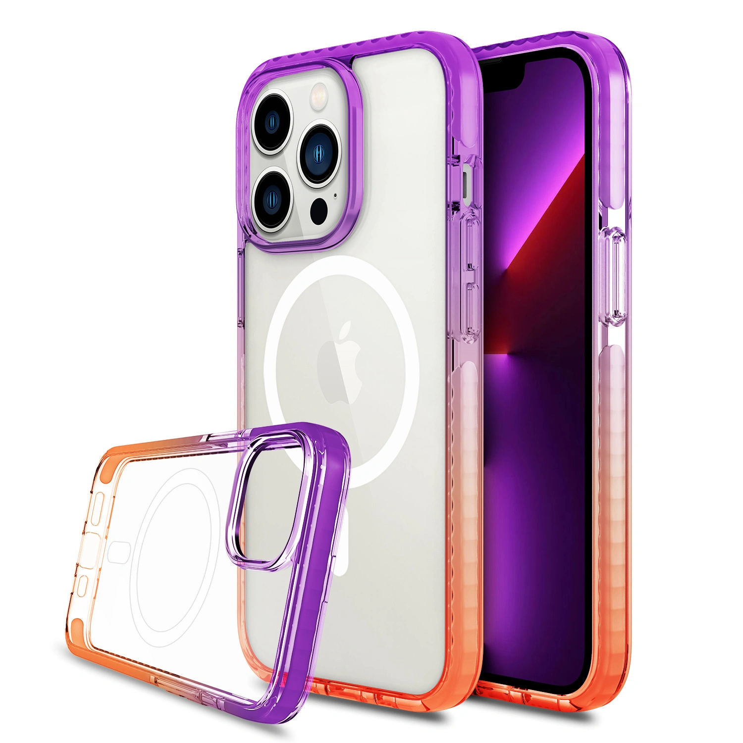 Transparente Telefonrückseite aus TPU+TPE+PC+Magsafe - - 6