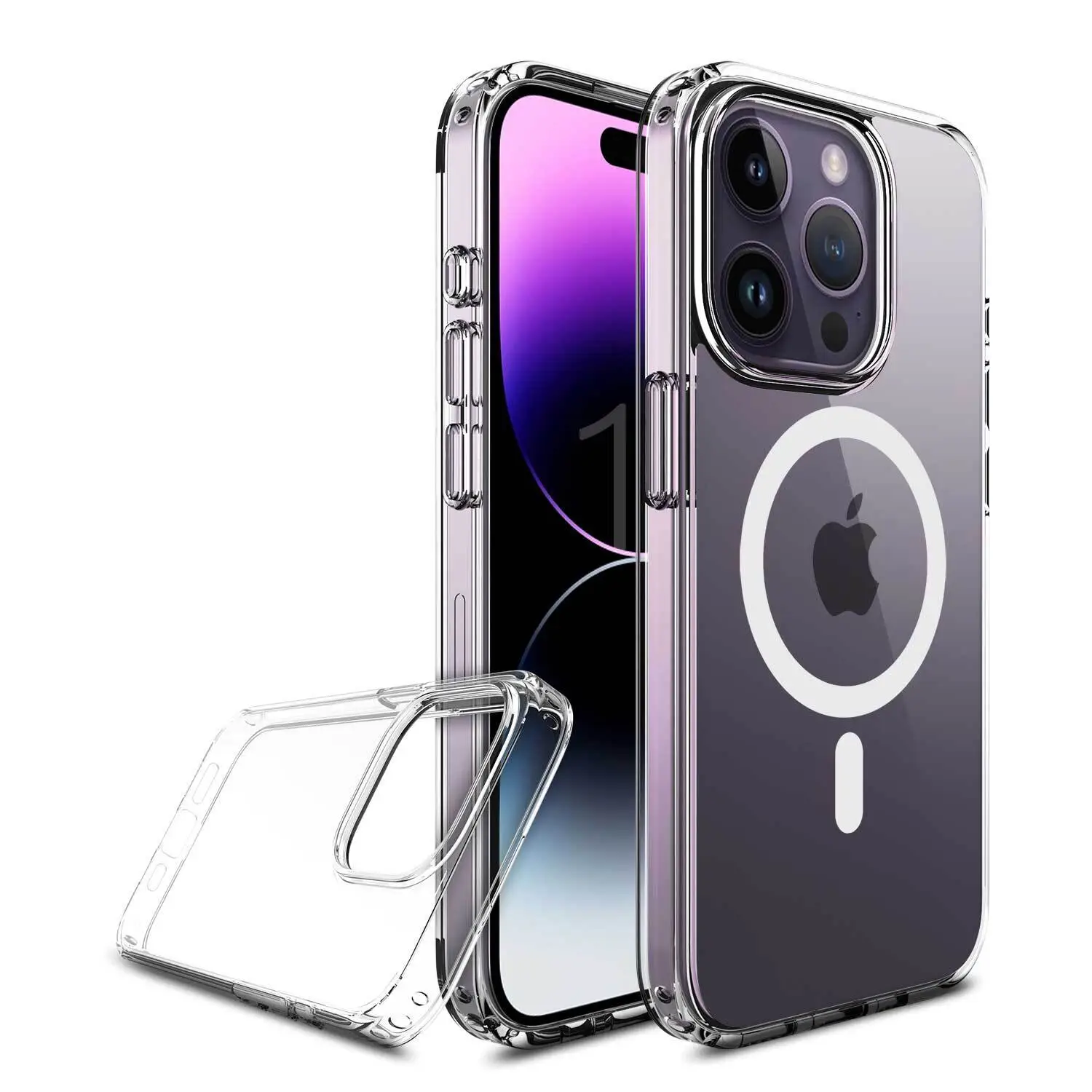 Híbrido 2,0 mm PC+ TPU Slim Anti-Scratches Clear Funda magnética para teléfono 1