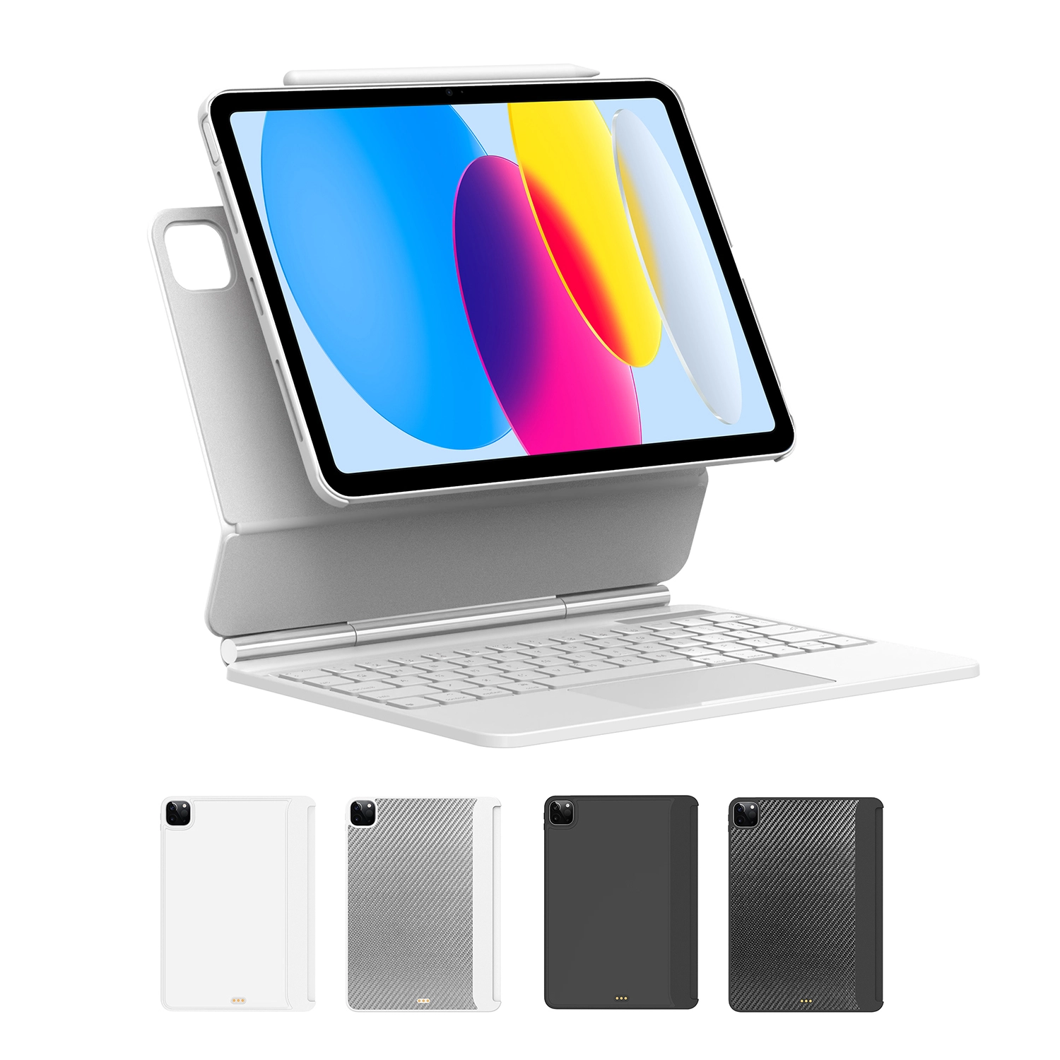 حافظة لوحة مفاتيح سحرية مغناطيسية رفيعة لهاتف iPad Pro 11 بوصة (4th/3rd/2nd/1st) Gen 2022 ، iPad Air 5th & 4th gase مع لوحة لمس 1