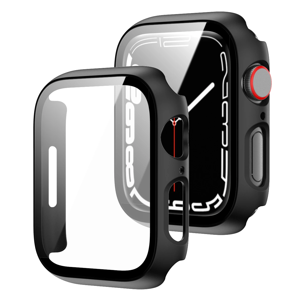 Hard PC Apple Watch Case with Tempered Glass Film 1
