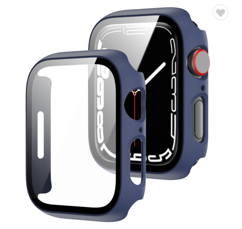 Gehärtetes Apple Watch-Gehäuse aus hartem PC + gehärtetem Glas von 2