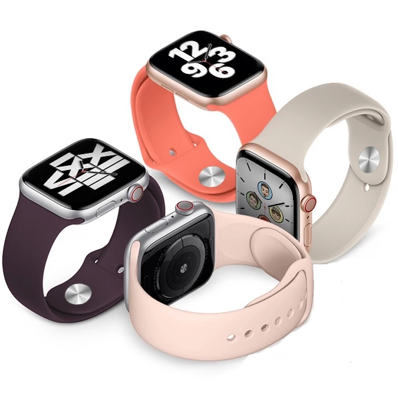 Correa deportiva de silicona suave adecuada para Apple Watch 1