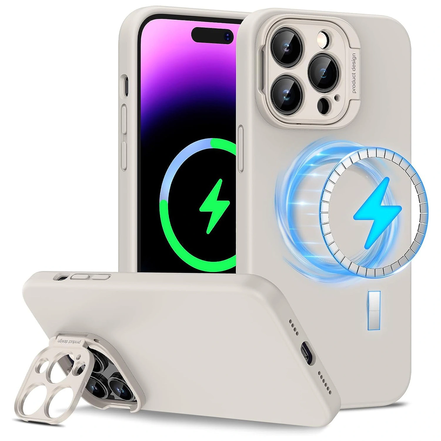 iPhone-Hülle mit Halterung auf der Rückseite aus TPU + PC von 2