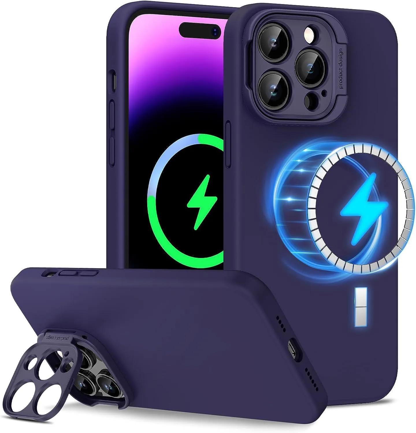 iPhone-Hülle mit Halterung auf der Rückseite aus TPU + PC von 4