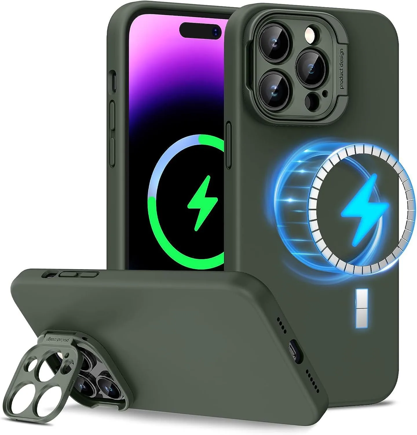 iPhone-Hülle mit Halterung auf der Rückseite aus TPU + PC von 5