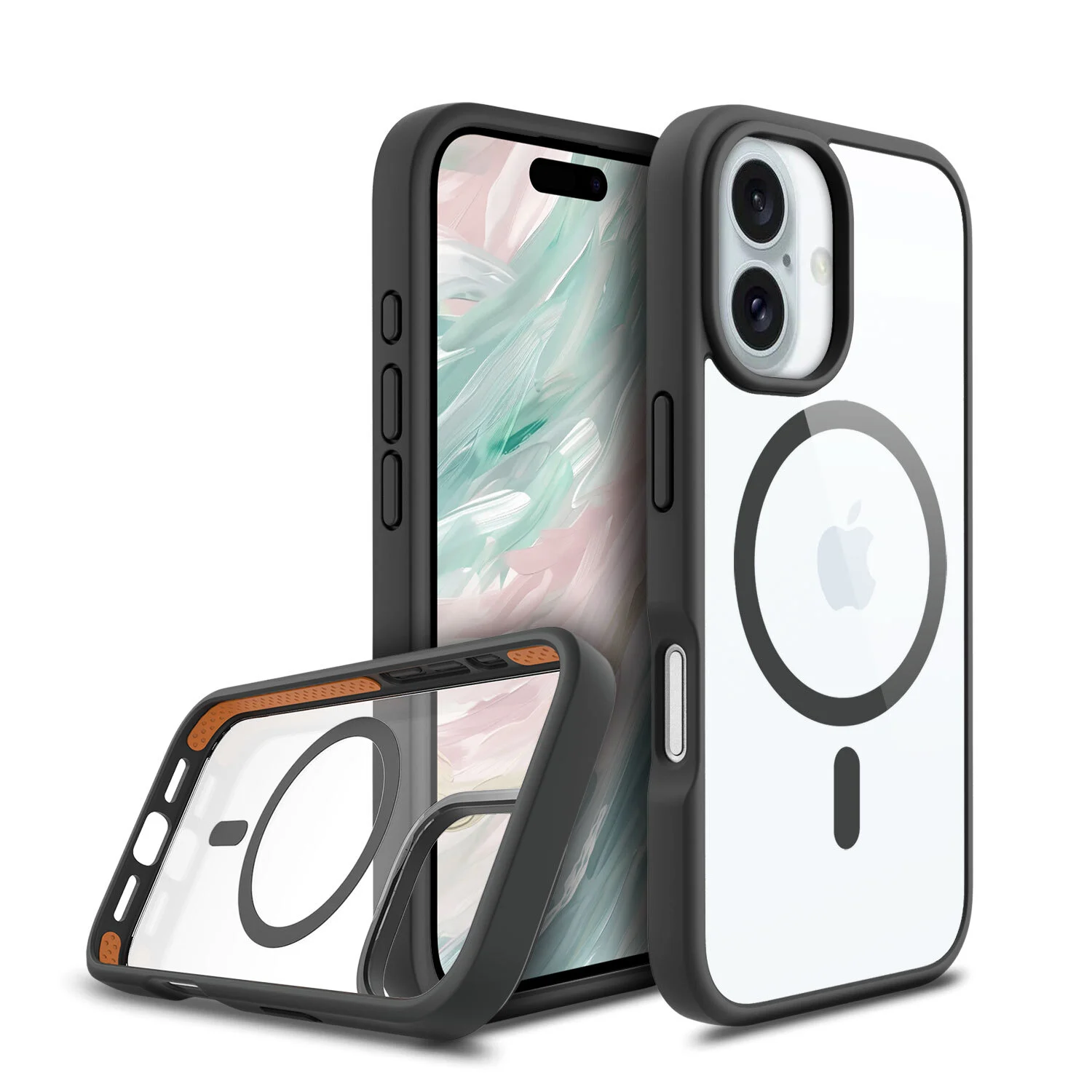 2024 New Arrival WOWCASE TPU TPE Shockproof Magnetic Case For iPhone 16 Phone Case Transparent Anti-Fall Case For iPhone 16 Pro Max 1