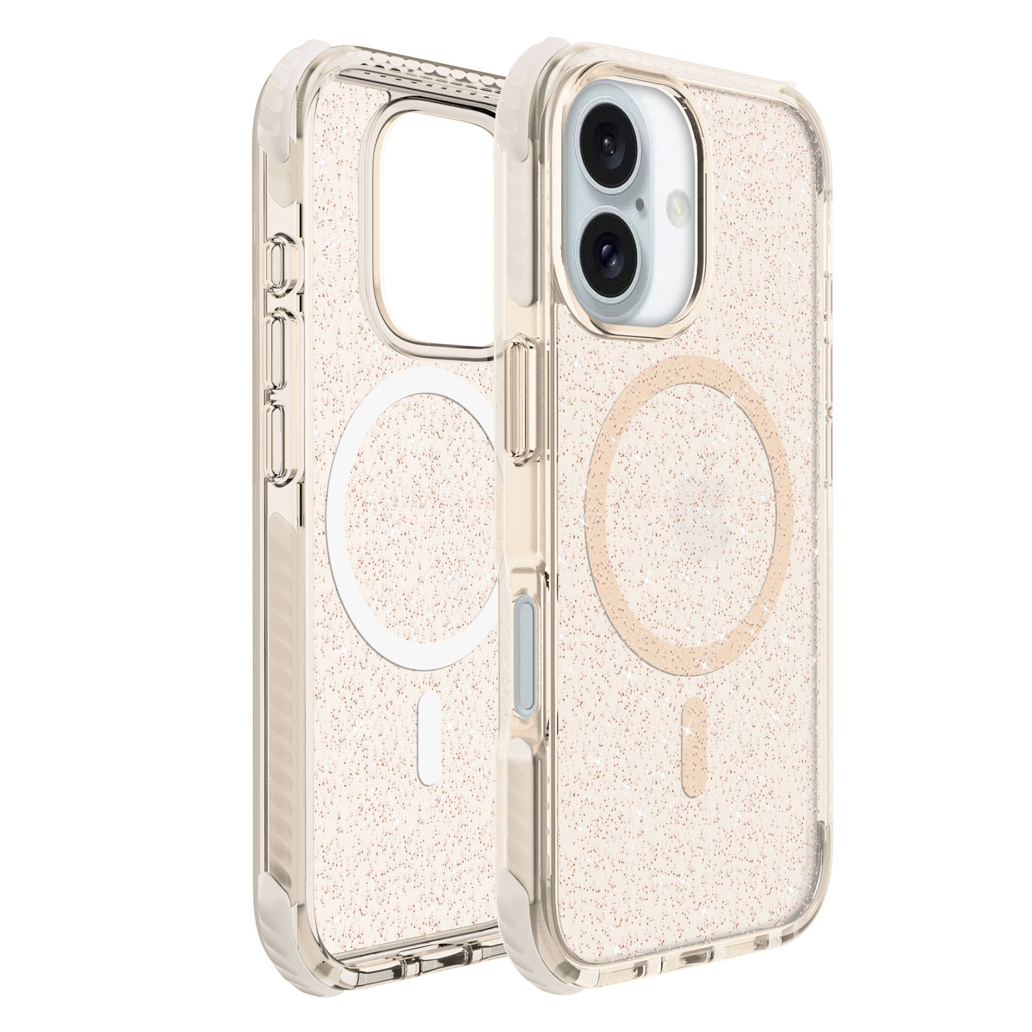 غطاء حماية ممتاز من مادة TPU PC TPE اللامعة اللامعة غطاء حماية مغناطيسي شفاف لهاتف iPhone 15 16 11
