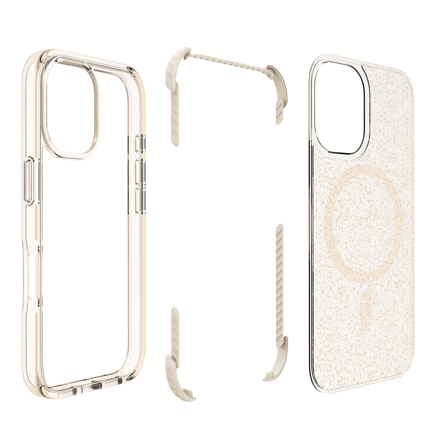 غطاء حماية ممتاز من مادة TPU PC TPE اللامعة اللامعة غطاء حماية مغناطيسي شفاف لهاتف iPhone 15 16 13
