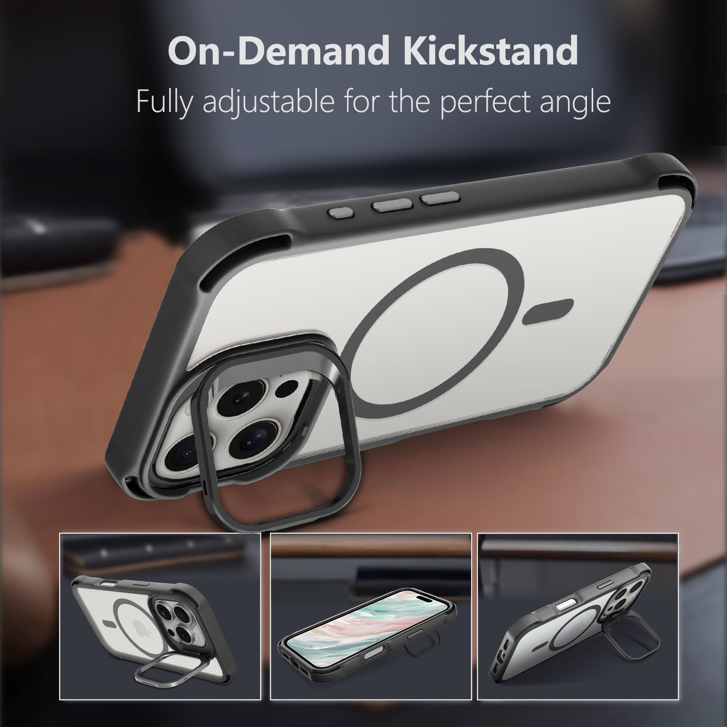 Trending Phone Case Custom Anti-drop TPU Magnet Camera Stand Case Rugged kickstand Case For iPhone 7