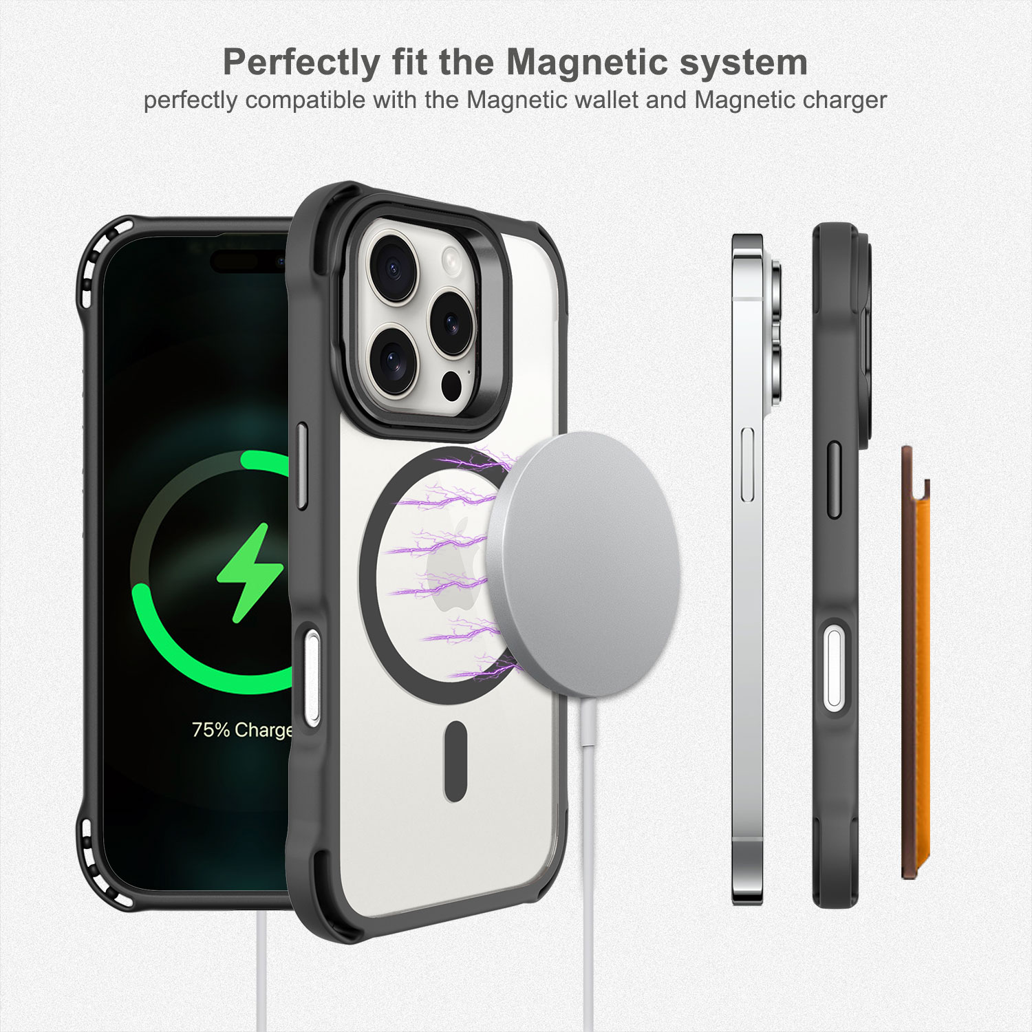 Trending Phone Case Custom Anti-drop TPU Magnet Camera Stand Case Rugged kickstand Case For iPhone 9