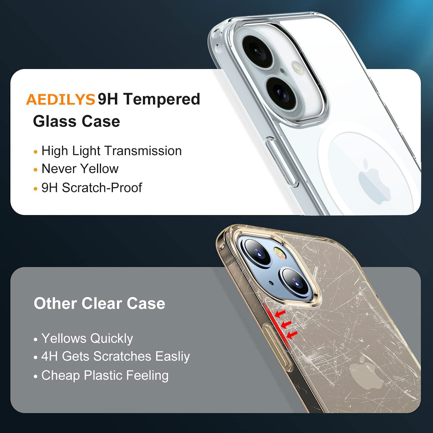 Transparent Anti-yellow TPU Phone Case For iPhone 16 Shockproof Clear Magnetic Case 10