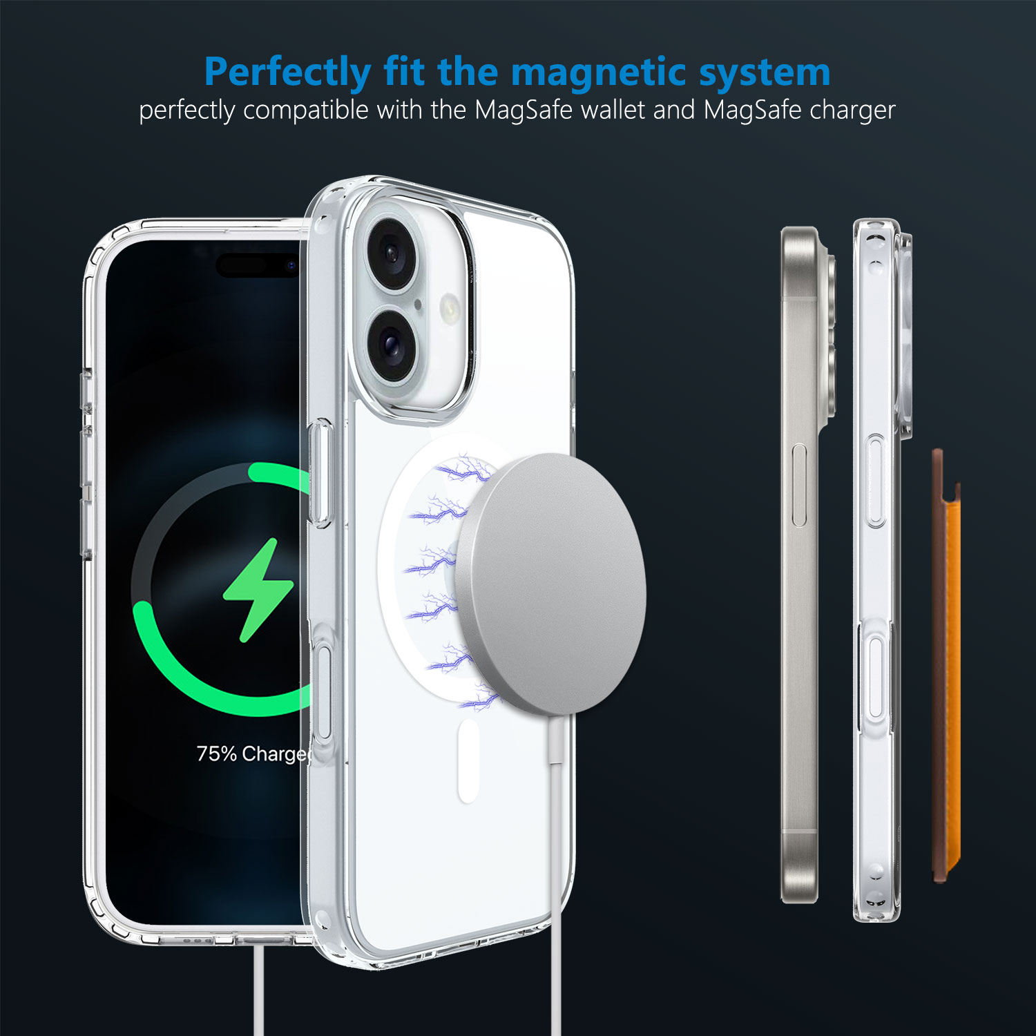 Transparent Anti-yellow TPU Phone Case For iPhone 16 Shockproof Clear Magnetic Case 11