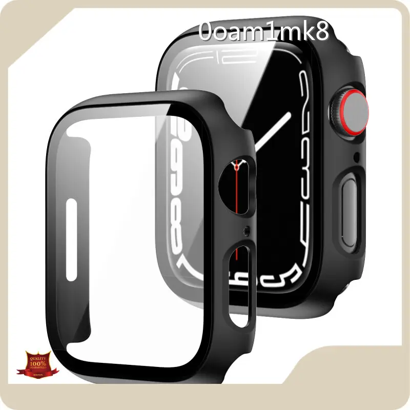 Funda de vidrio templado para Apple Watch PC dura + vidrio templado de 1