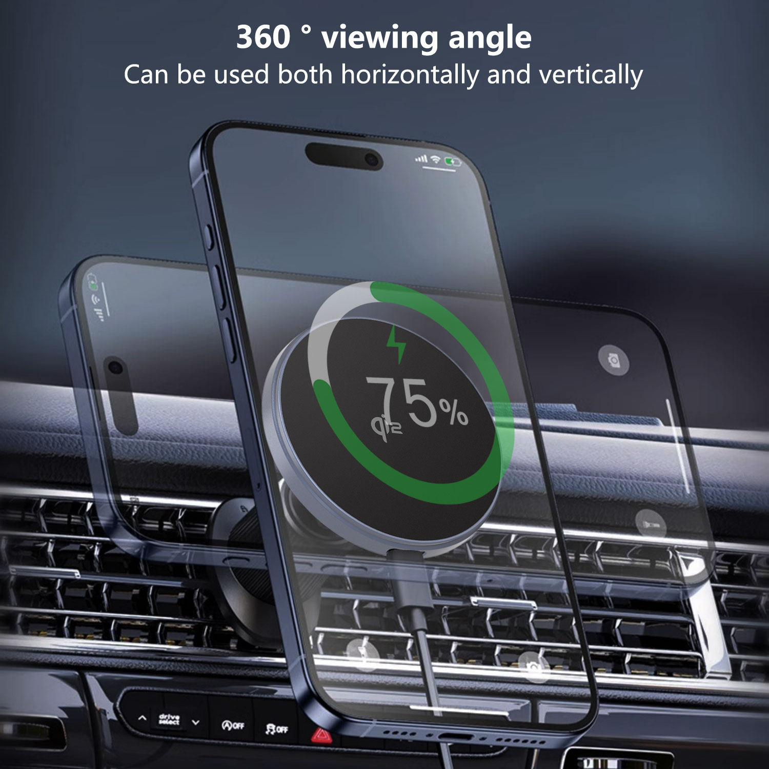 Qi2 Approved Fast Charging Strong Magnetic Wireless Car Charger 8