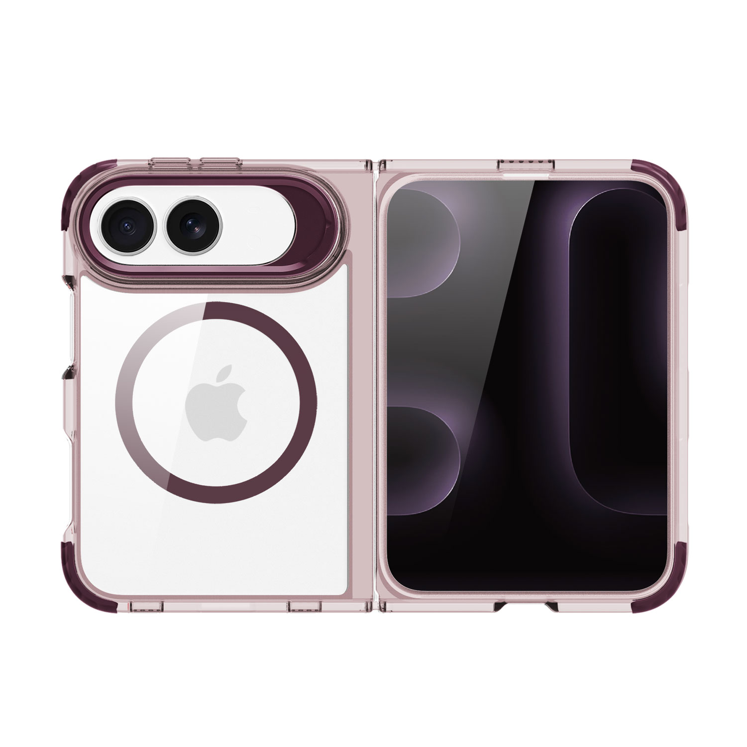 iPhone 18 Duo Fold Foldable Clear Case – Strong Magnetic Ring, Full Transparency ,Supports Wireless Charging 1