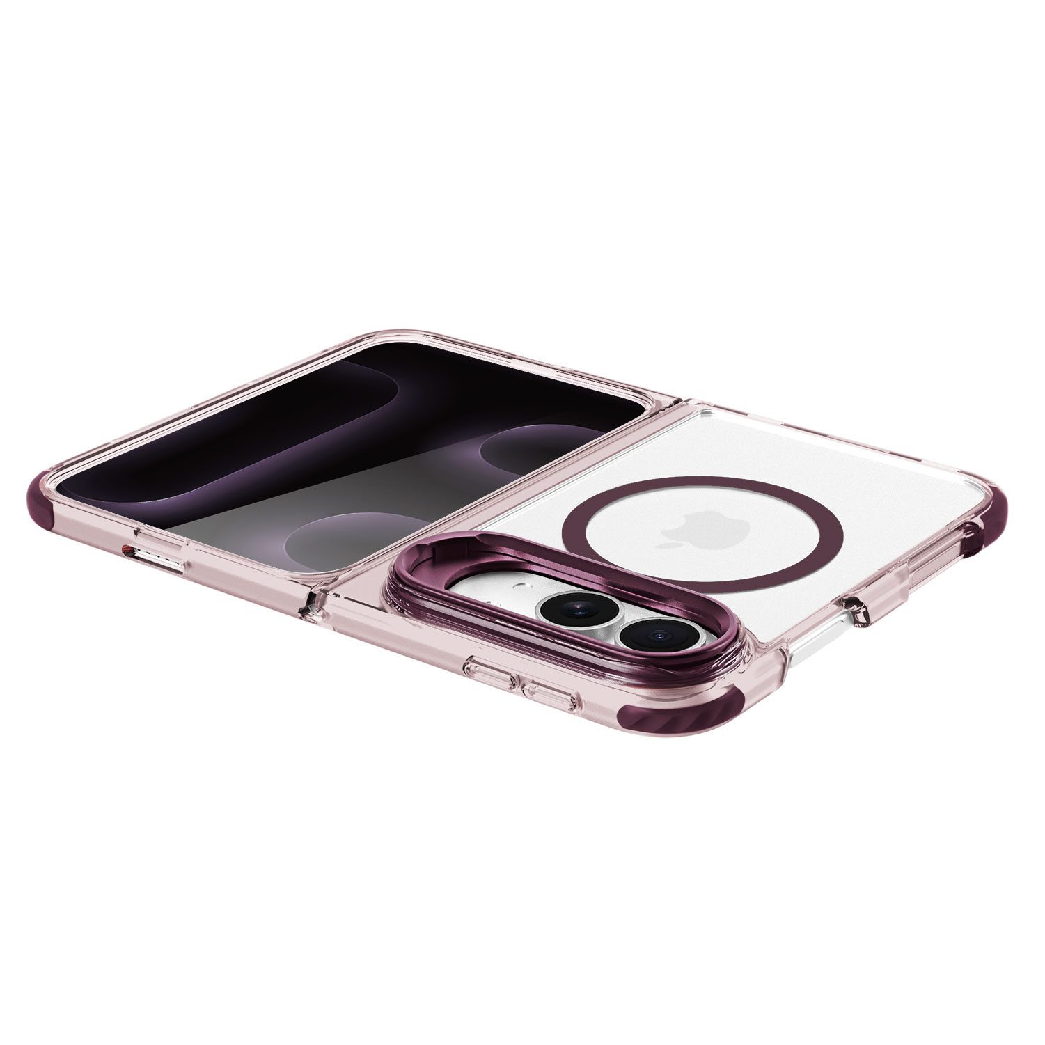 iPhone 18 Duo Fold Foldable Clear Case – Strong Magnetic Ring, Full Transparency ,Supports Wireless Charging 3
