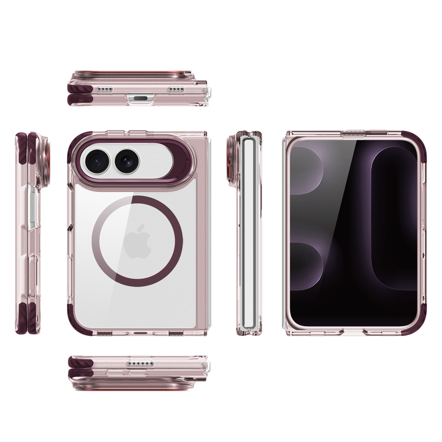iPhone 18 Duo Fold Foldable Clear Case – Strong Magnetic Ring, Full Transparency ,Supports Wireless Charging 2