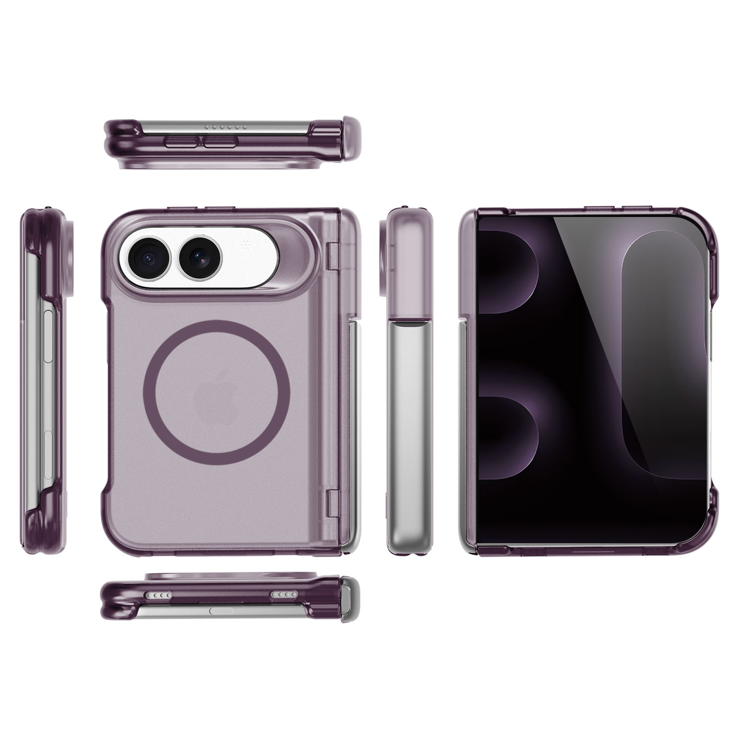 iPhone 18 Duo Fold Matte Magnetic Case with Stand 1